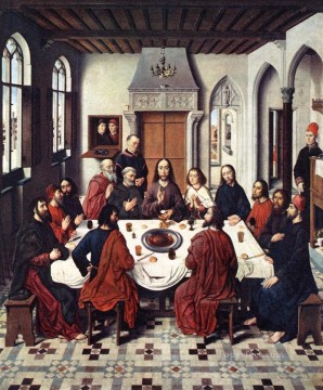 150の主題の芸術作品 Painting - 最後の晩餐 宗教的 ダーク・バウツ 宗教的キリスト教徒